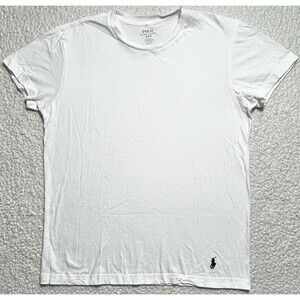 Polo Ralph Lauren Mens T Shirt Size Medium M White Classic Fit Black Pony Logo